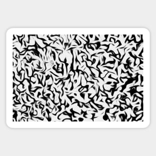 Abstract Black and Off White Camo Pattern Sticker